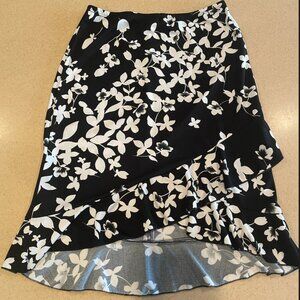 Black floral skirt